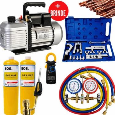 Imagem de Kit Refrigeração com Bomba Vacuo, Manifold e Flangeador com Brinde - R