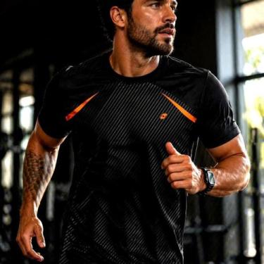 Imagem de Camiseta Dry Esporte Fitness Masculina Academia Corrida Treino Slim Sp