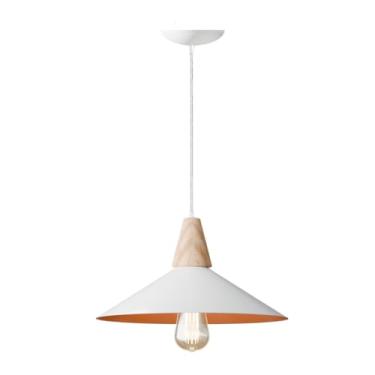 Imagem de lustre Luminária Pendente de teto Lisboa Quarto Sala Cozinha (Branco e Cobre)