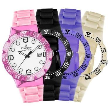 Imagem de Relogio Champion Cp31001v Troca Pulseiras Lilás Preto Bege Rosa Rosa B