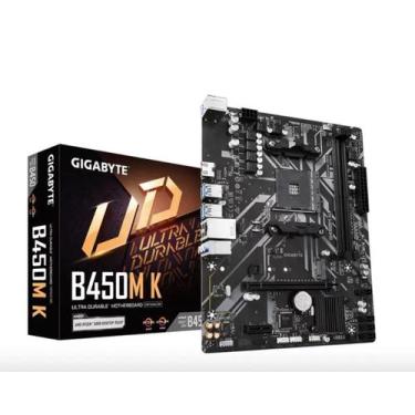 Imagem de Placa Mãe Gigabyte B450M K, Chipset B450, AMD AM4, MATX, DDR4
