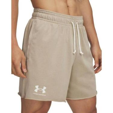 Imagem de Bermuda Sportstyle Under Armour Rival Terry Masculino Bolsos, Caqui, P