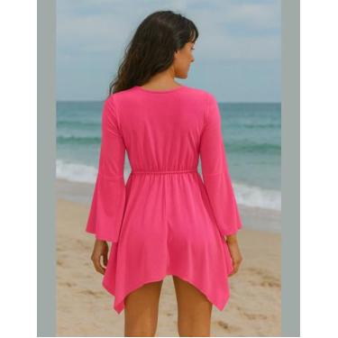 Imagem de Saida De Praia Curto Com Amarração R152 - STYLE STORE, Rosa florescent