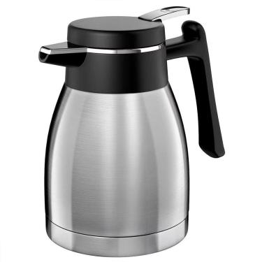 Imagem de Bule Térmico Quebec BT5508-IN 1,2L Parede Dupla Aço Inox com Gatilho para Bebidas Quentes e Frias Inox Euro Home