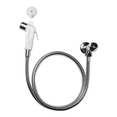 Imagem de Ducha higiênica flexível 1,20m inox gatilho abs branco - LIEGE