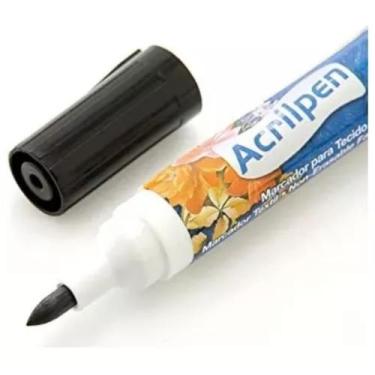 Imagem de Caneta Acrilpen Acrilex Preto Marcador Permanente