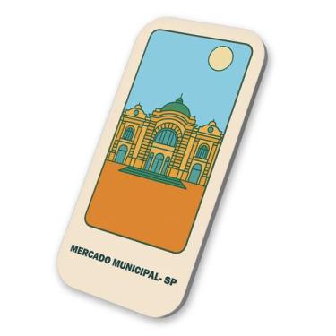 Imagem de Imã Souvenir Turístico Mercado Municipal São Paulo 3x6cm - M-Planner