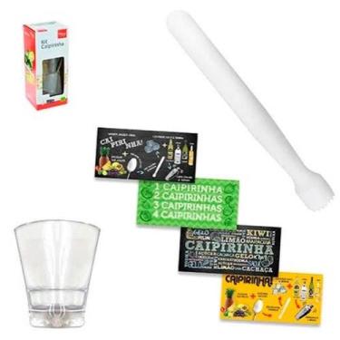 Imagem de Kit Caipirinha 3 Peças Com Copo, Socador E Tabua De Vidro - Wincy