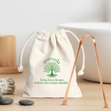 Imagem de Limpador raspador de lingua cobre ayurveda - YA SHOP