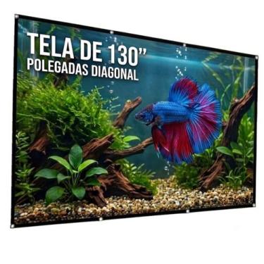 Imagem de Tela Telão de Projção 130 Polegadas Profissional ( Lona ) - ESTORY TEL