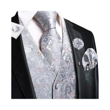 Imagem de Colete Masculino Jacquard Para Casamento E Festa De Negócios, Conjunto