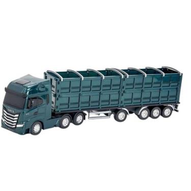 Imagem de Caminhão Carreta Graneleiro Grande 50cm Laterais Articuláveis Iveco S-