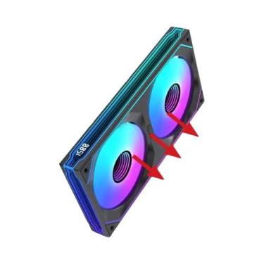 Imagem de Ventoinha ARGB Siamese Para PC LOVINGCOOL Com Display Digital E Efeito