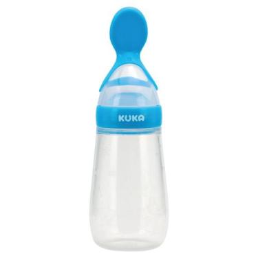 Imagem de Colher Dosadora 100% Silicone Papinha Bebê Introdução Alimentar Tampa 