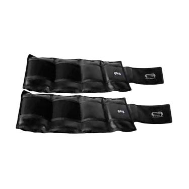 Imagem de Caneleiras CT600A Academia Ginástica Uso Fisioterapia Enchimento Granalha Aço Antioxidante Cinza Anilhas Fitness 6,0kg