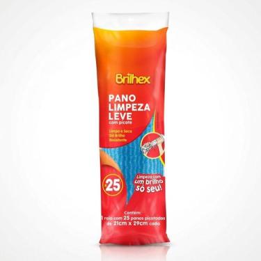 Imagem de Pano de Limpeza Multiuso Brilhex 21x29 cm com Picote 25 Unidades Alta 