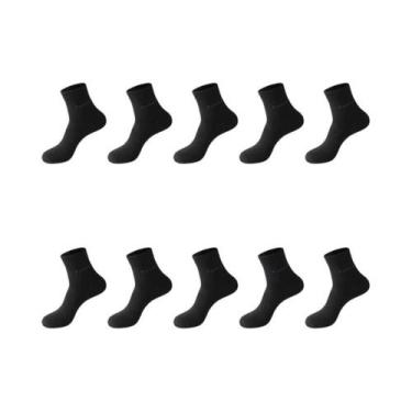 Imagem de Meias Masculinas De Fibra De Bambu, 10 Pares, Preto, Branco, Antibacte