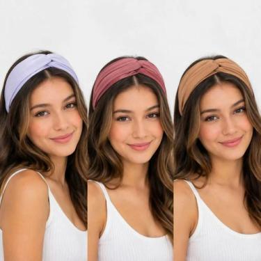 Imagem de Kit 3 Tiaras Femininas Com Detalha De Nó Cores Sortidas - gac variedad
