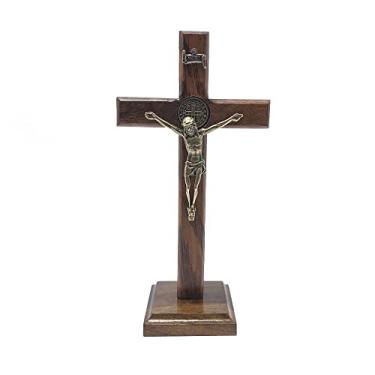 Imagem de Crucifixo De Mesa E Parede Madeira São Bento OV 16 Cm