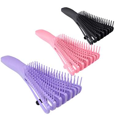 Imagem de Kit 03 Escovas Polvo Desembaraçador para Cabelo Ondulado, Cacheado e Crespo Dedoliss Pente Polvo Imediata