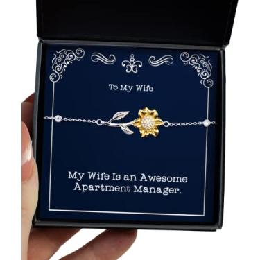 Imagem de SpreadPassion Presentes para esposa para esposa My Wife is an Awesome Apartment Manager, Joke Wife Girassol, da Husband