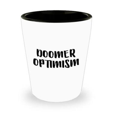 Imagem de Vidro de shot Doomer Optimism - Presentes de otimismo Doomer - Vidro de shot de cerâmica engraçado
