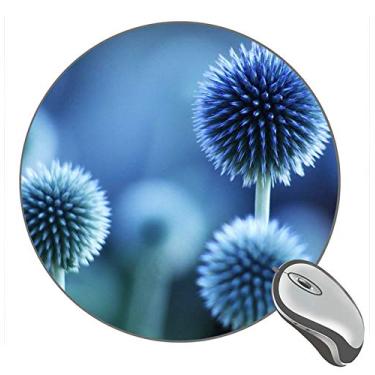 Imagem de Mouse pad redondo Flower Plant Blue Mood, mouse pads personalizados