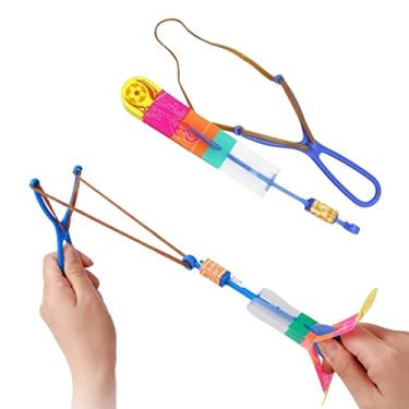 Imagem de Rocket Helicóptero voador, estilingue luminoso de helicóptero, helicóptero voador com luz LED, brinquedos voadores para crianças Cheng-store