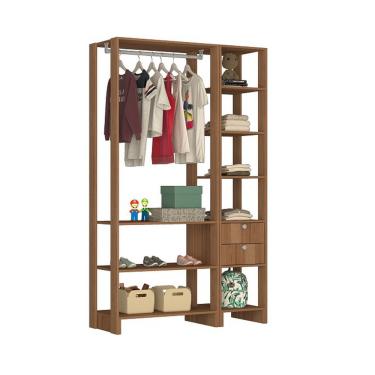 Imagem de Smart Closet Yes Com Cabideiro 2 Gavetas e 8 Prateleiras Nova Mobile - Montana