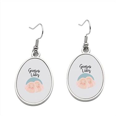 Imagem de Brinco Gemini Vibes – Brincos pendentes para meninas – Presente de festa de aniversário dos namorados, Metal, Sem pedras preciosas