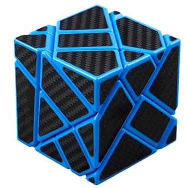Imagem de Cuberspeed Cubo mágico azul 3x3 Ghost 3x3 cubo mágico 3x3 velocidade 3x3 com adesivos de fibra de carbono preto