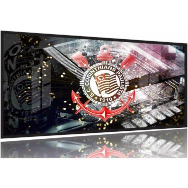 Imagem de Quadro Decorativo Corínthians Arena Futebol 130x60 Moldura Preta 2x2