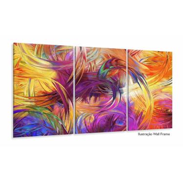 Imagem de Quadro Decorativo 120x60 3 peças Sala Quarto Artístico Color
