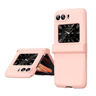 Imagem de For Motorola Moto Razr 2022 Skin Feel Macaron Three-piece Set Hinge Phone Case