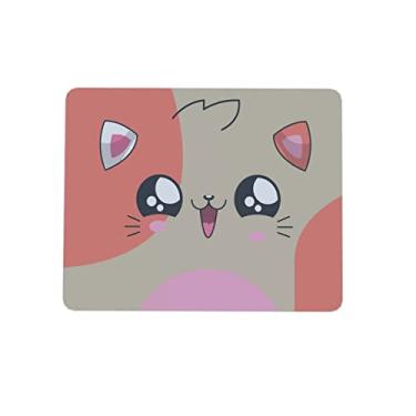 Imagem de Mouse pad Divertido Retangular 22x18 Gatinho Kawaii cor:Marrom