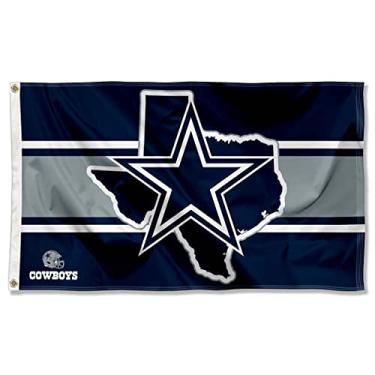 Imagem de WinCraft Bandeira do estado do Texas do Dallas Cowboys para ambientes externos internos e externos com 9,5 cm