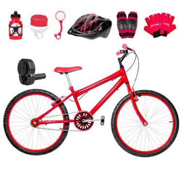 Imagem de Bicicleta Masculina Aro 24 Alumínio Colorido + Kit Premium - Flexbikes