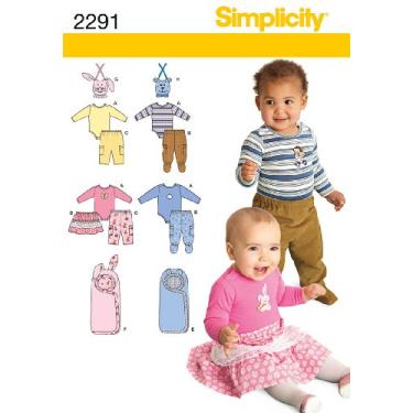 Imagem de Simplicity A XXS-XS-S-M-L Sewing Pattern 2291 Babies Separates