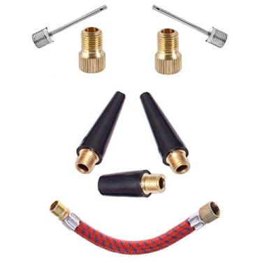 Imagem de Presta – Adaptador de válvula Presta para Schrader – Bomba inflável de bola de agulha de ar – Adaptador de válvula de bocal de bomba Presta para pneu de bicicleta – Kit adaptador de bomba de bocal de ar para bomba de brinquedo de balão de academia