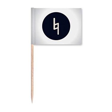 Imagem de Marcador de palito de dente preto assinatura White Music Flat Decoração de festa