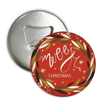 Imagem de Ilustração de folha de guirlanda colorida de Natal, abridor de garrafas, ímã de geladeira, emblema multifuncional