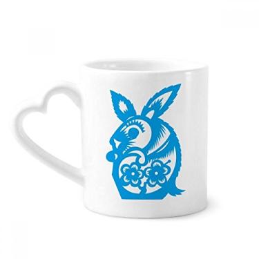 Imagem de Ano de Coelhos Animal China Zodíaco Caneca Café Cerâmica Copos Copo de Coração