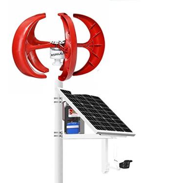 Imagem de Gerador de turbina eólica Maglev vertical eficiente, terno gerador de moinho de vento 2500W 12V 24V 48V para sistema eólico solar híbrido (com controlador MPPT),12v