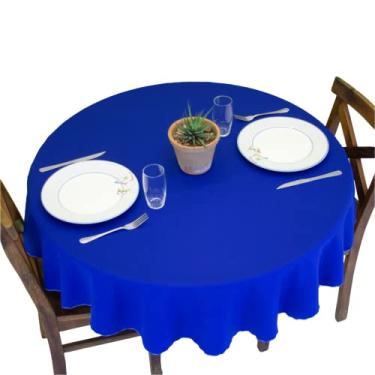 Imagem de Toalha de Mesa Redonda 4 Cadeiras Oxford Liso 1,40m x 1,40m (Azul)