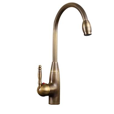 Imagem de Torneira de pia de cozinha retrô, torneira de pia banheiro vintage, torneira de cozinha latão antigo, torneiras de cozinha preta, torneira de pia de cozinha alta, torneira de cozinha de furo único latão antigo, antigo C (cor: antigo