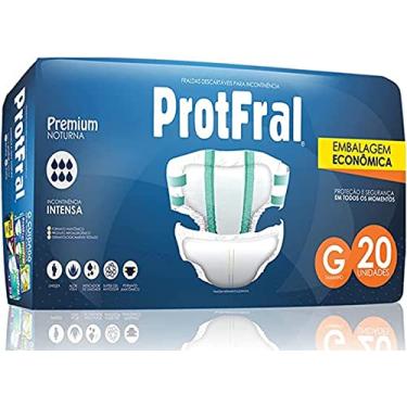 Imagem de Fralda Adulto Geriátrica Incontinência Premium Noturna ProtFral, Embalagem Econômica - 20 unidades (G)