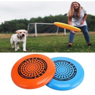Imagem de Disco Frisbee Polietileno Resistente Maleável Brinquedo Pet Laranja Ou