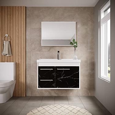 Imagem de Gabinete Armario para Banheiro 100% MDF com Cuba - Potenza 60cm (Preto)