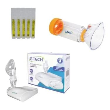 Imagem de Kit Nebulizador Inalador G-tech + Espacador G-tech + Soro…