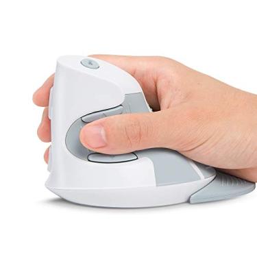 Imagem de DELUX Mouse sem fio vertical, Mouse ergonômico sem fio 2,4 G com 3 DPI ajustáveis (800/1200/1600), 6 botões, apoio de pulso removível reduz a dor de pulso e mão para computador laptop